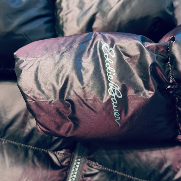 Eddie Bauer Luna Peak Down Parka Hooded Eggplant Coat Women's Small - Picture 8 of 11